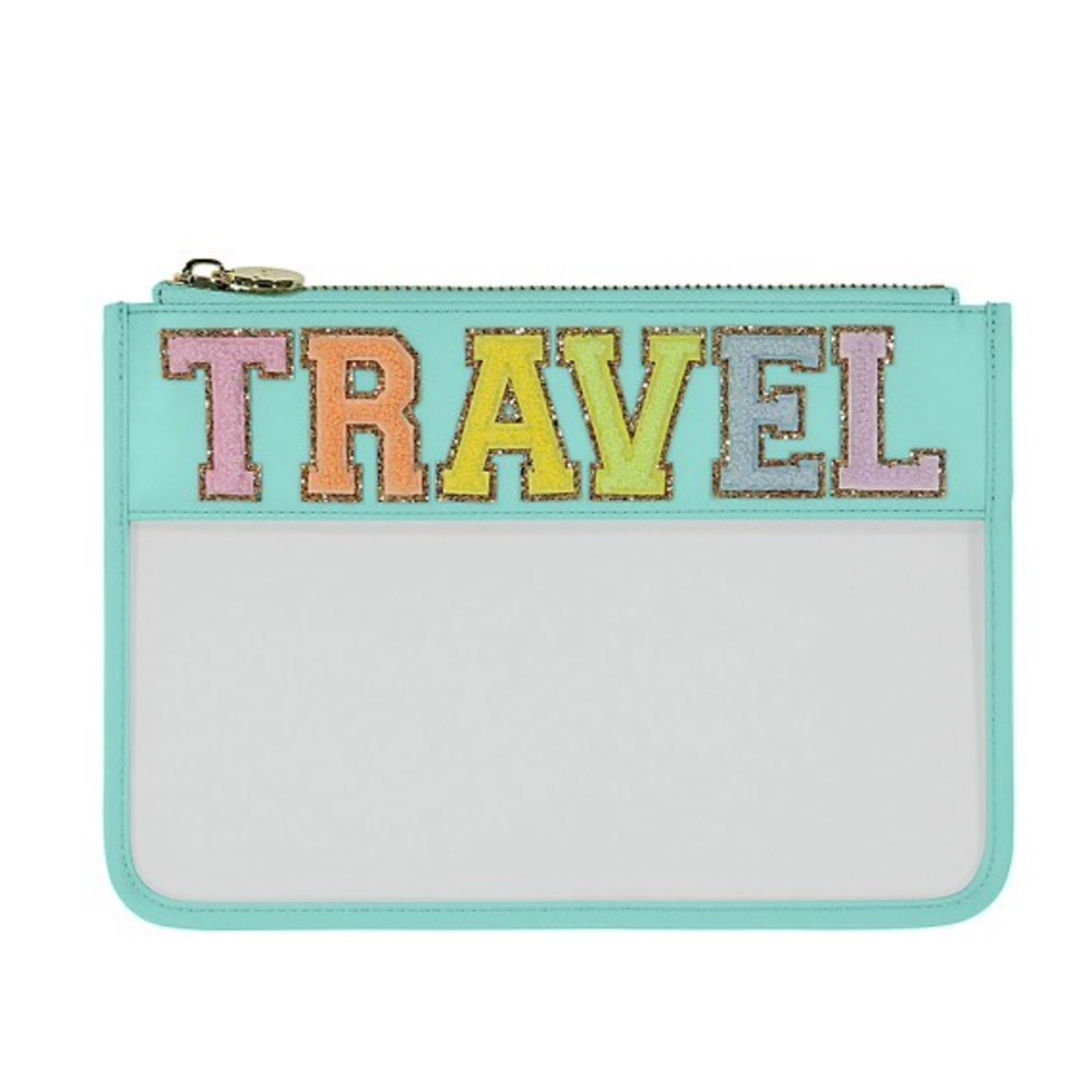 Stoney Clover Lane Snacks flat pouch Clear NWT COTTON CANDY "TRAVEL"